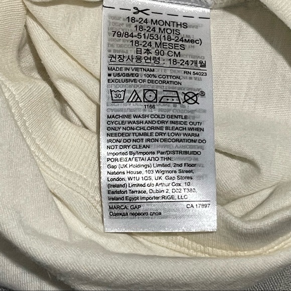 GAP Toddler Girls Long Sleeve Onesie | Mommy Is Spelled L.O.V.E. Top| size 18-24 - Picture 2 of 2